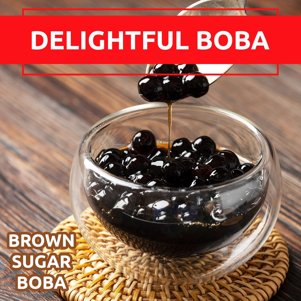 Fanale Brown Sugar Popping Boba Pearls for Bubble Tea and Drinks, 7 Pounds
