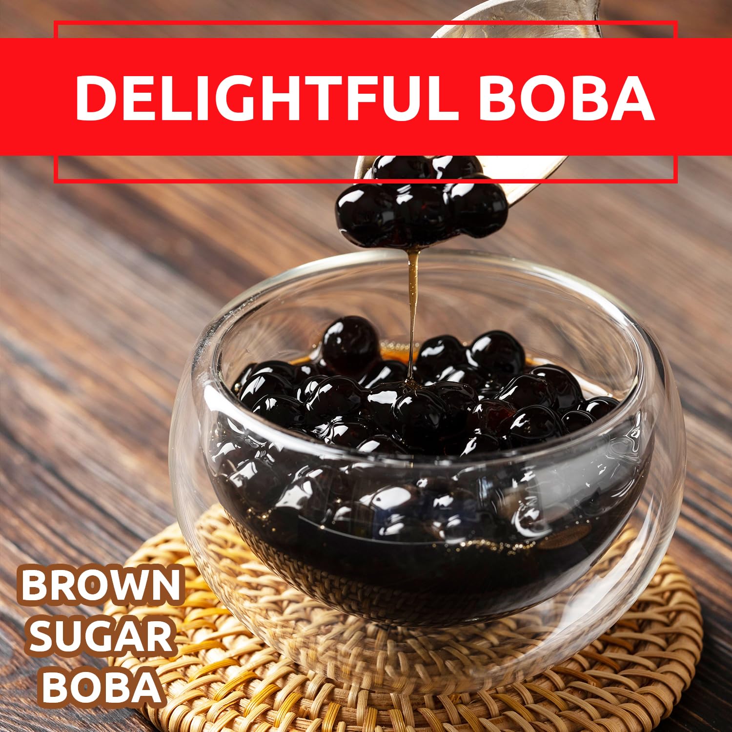 Fanale Brown Sugar Popping Boba Pearls for Bubble Tea and Drinks, 7 Pounds