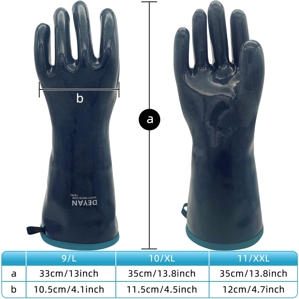 DEYAN Silicone BBQ Grill & Oven Gloves, 600°F Heat Resistant,10/XL