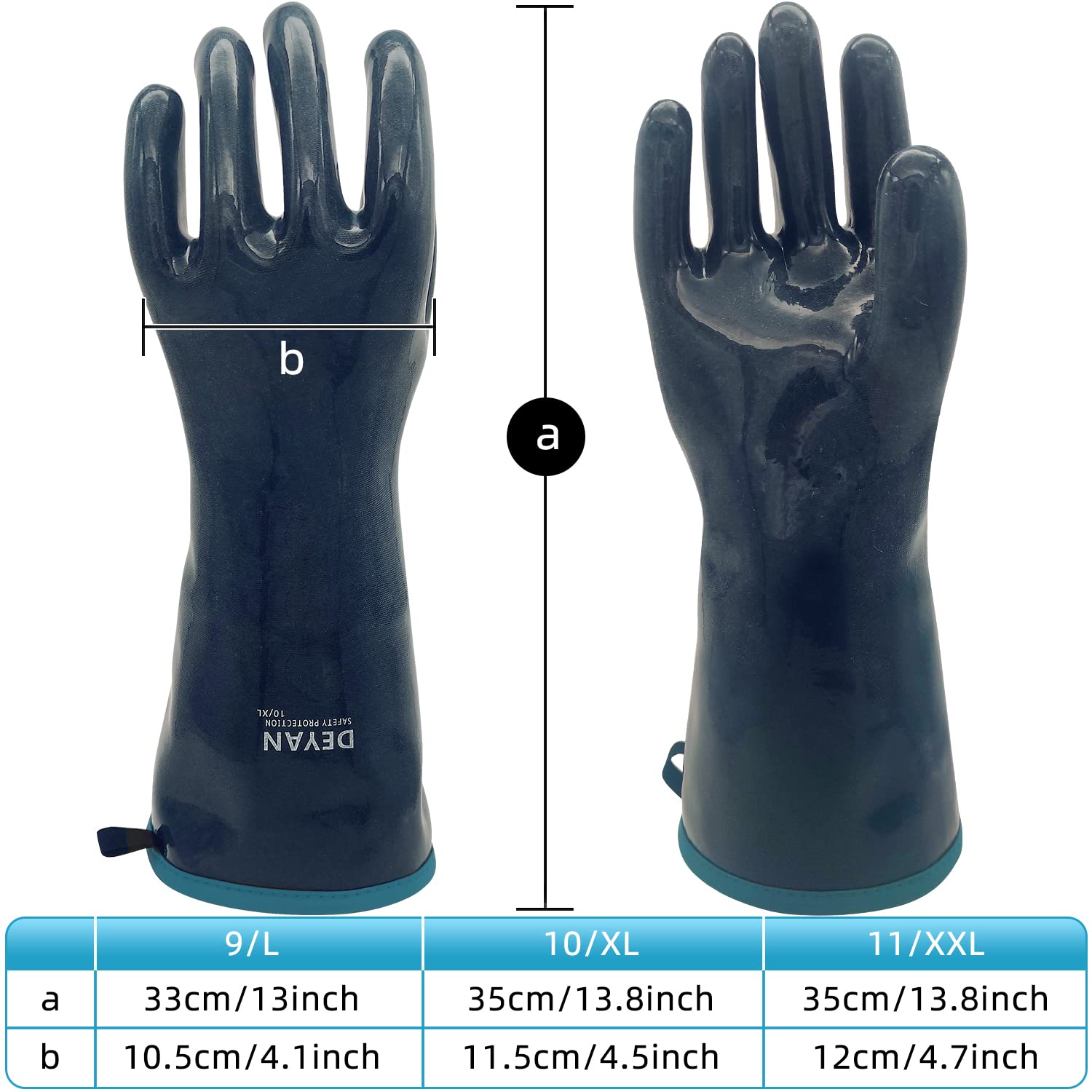 DEYAN Silicone BBQ Grill & Oven Gloves, 600°F Heat Resistant,10/XL