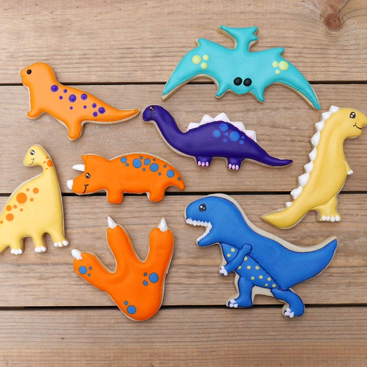 Sweet Cookie Crumbs Dinosaur Cookie Cutter Set, 8 Piece, Stainless Steel
