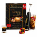 Caffè di Artisan Liquid Coffee Pods – Premium Single-Serve Coffee for Cold Brew concentrate, Iced Coffee & Hot Coffees – Machine-Free, Eco-Friendly, Ready in Seconds. Rich; Asmara with Frother; Arabica; Medium Roast – 24 Count