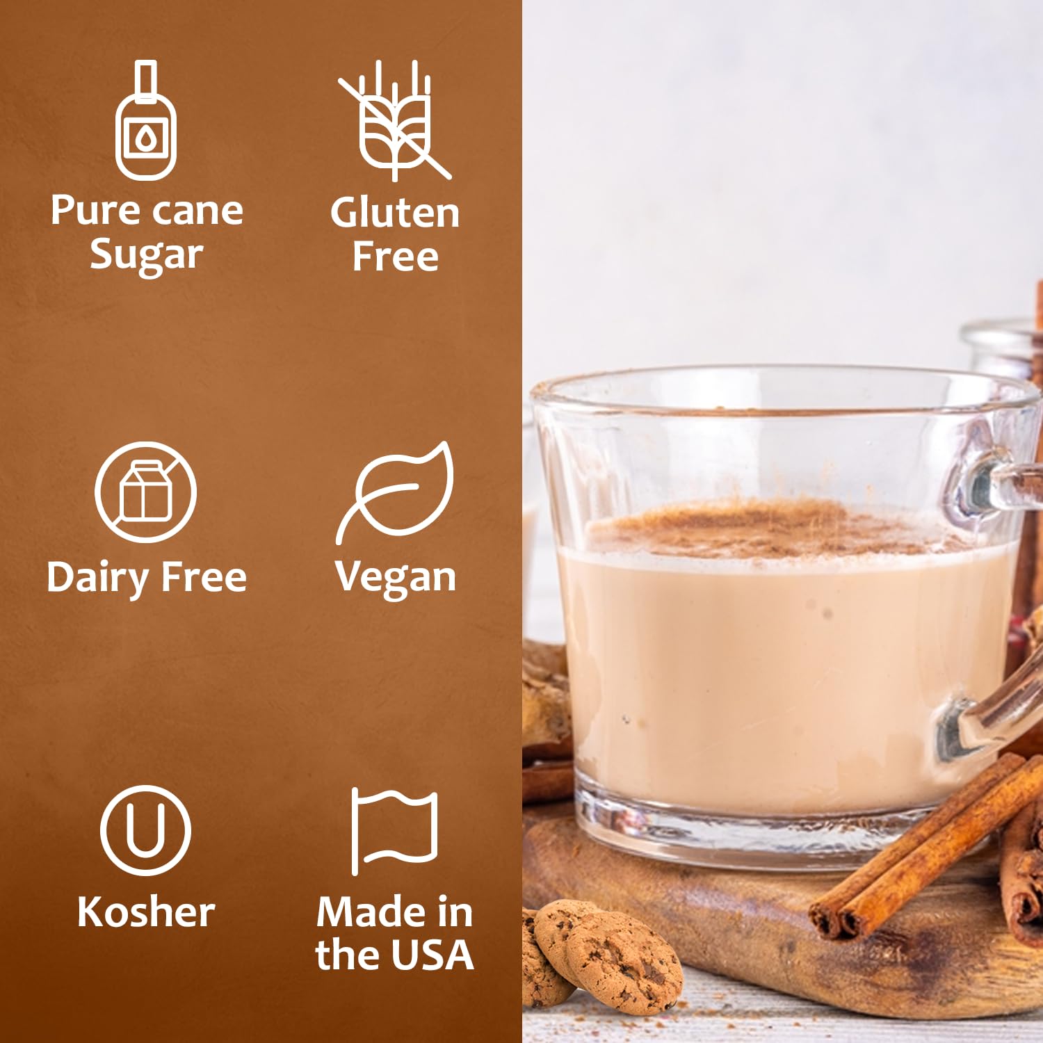 Syruvia Coffee Syrup, Cinnamon Oatmeal Cookie Flavored Syrup for Drinks, Lattes, and Desserts – 25.4 fl oz