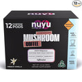 Nuyu Mushroom Coffee Pods, K-Cups, 100% Medium Roast Arabica Coffee with Lion's Mane, Reishi, Chaga, Cordyceps, 2000mg per Pod (12, French Vanilla)