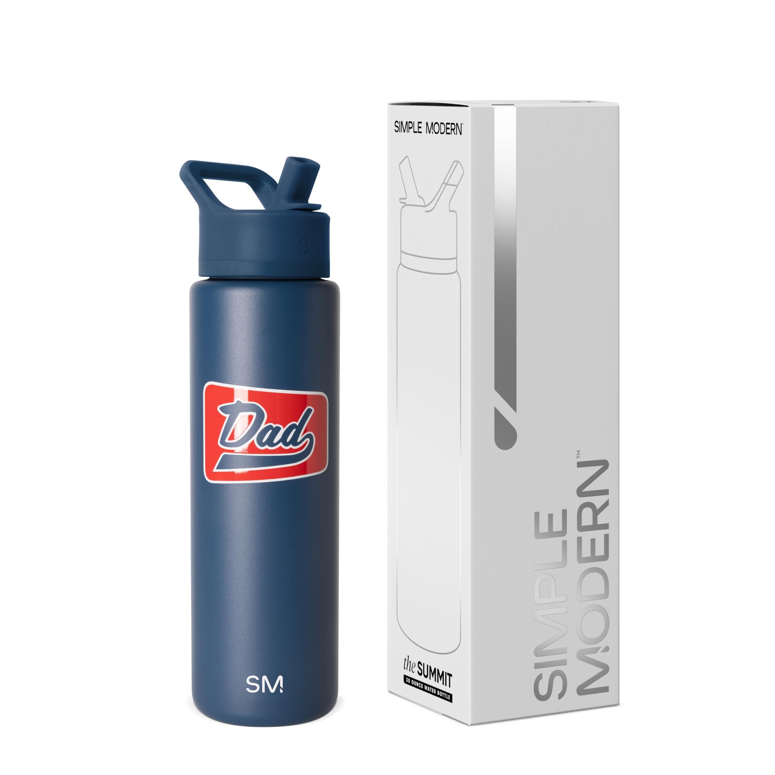 Simple Modern Insulated Water Bottle with Straw | 30oz | Dad