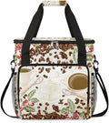 Watercolor Coffee Bean Coffee Maker Carring Bag Cafe Travel Carrying Storage Tote Bag Compatible with Keurig K-Mini or K-Mini Plus Portable Single Serve Coffee Brewer Case with Pockets for K-cup Pods