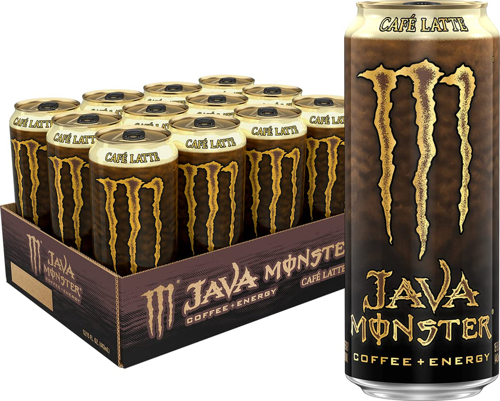 Java Monster Café Latte, Coffee + Energy Drink, 15 Ounce