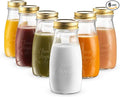 Bormioli Rocco Quattro Stagioni Bottles, Set of 6-13.5 Oz. Clear Glass with Twist Lids for Food Preserving, Beverage Serving, Homemade Gifts, Sauces & Infused Drinks - Airtight, Made in Italy