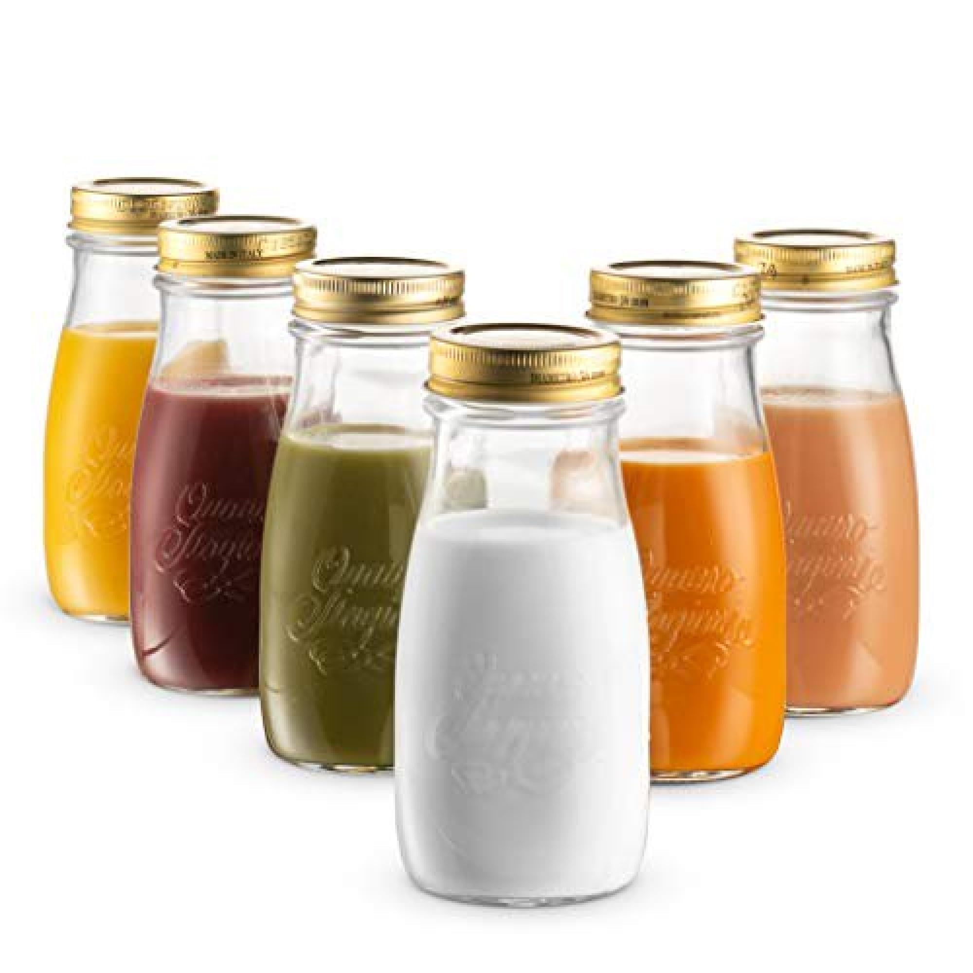 Bormioli Rocco Quattro Stagioni Bottle - ClearGold, Set of 6