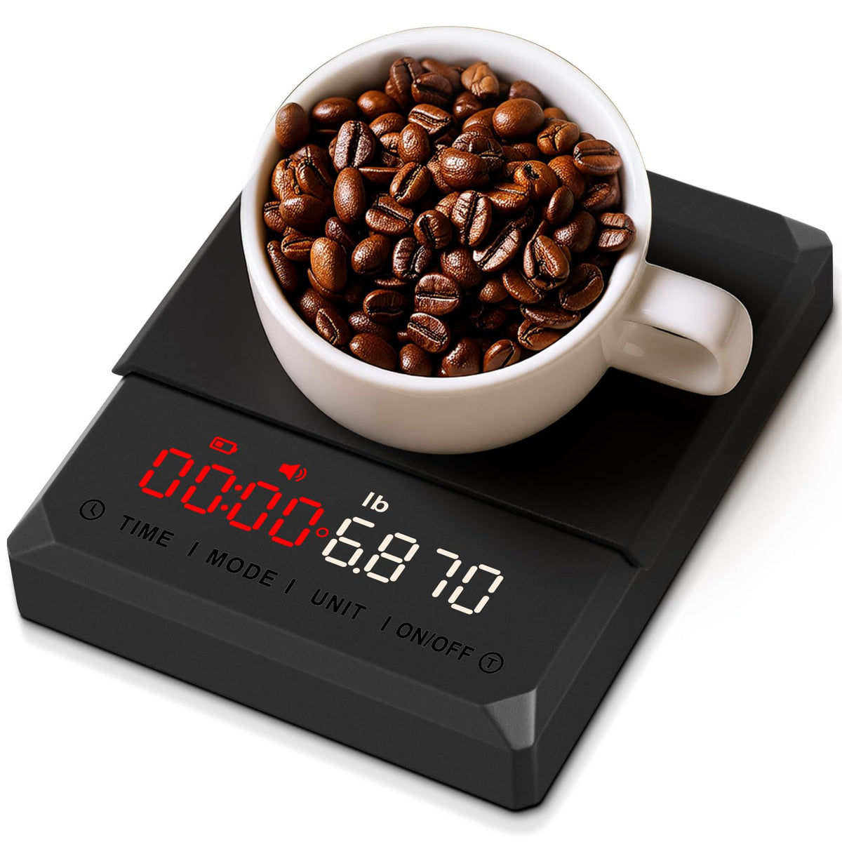 Fuzion Mini Coffee Scale with Timer, Espresso Scale Rechargeable 2kg x 0.1g