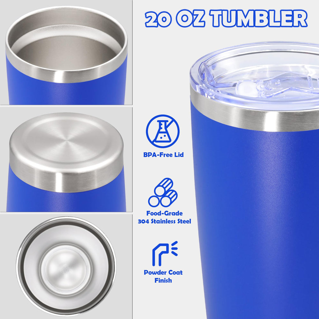 20oz Tumbler Stainless Steel Tumbler Coffee Tumbler with Lid Dark Blue, 12P