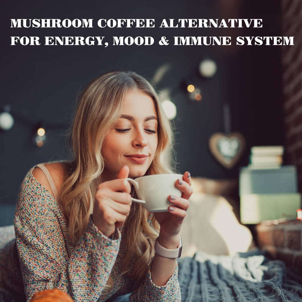 GANOHERB Mushroom Hot Chocolate Mix with Reishi, Mushroom Coffee Alternative Hot Cacao Powder for Energy, Mood and Immune System, Vegan Mushroom Supplement, 15 Servings, 11.1 Ounce