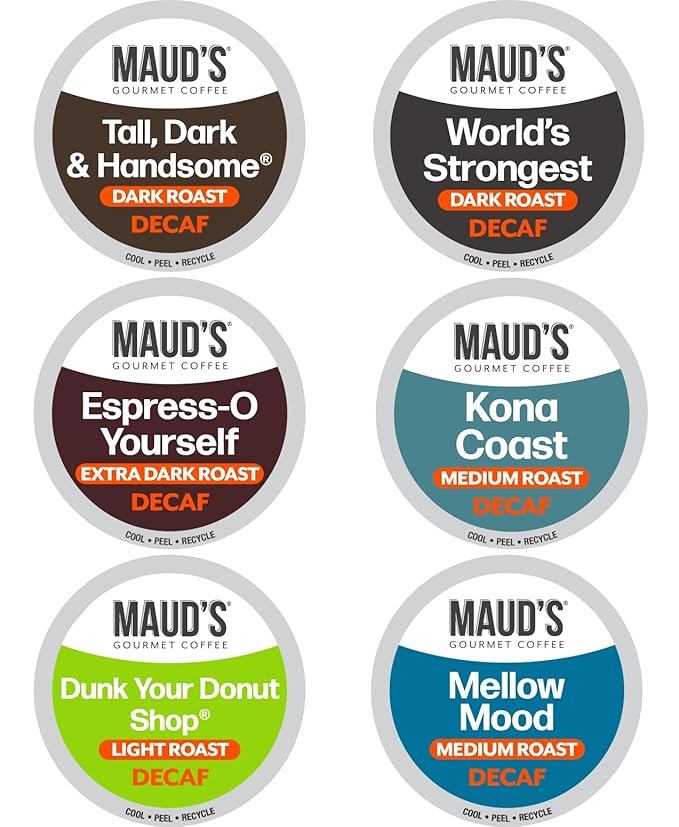 Maud’s Flavored Decaf Coffee Pods Variety Pack, 24ct
