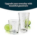 Libbey Yucatan Textured Tumbler & Rocks Drinking Glasses Set of 16