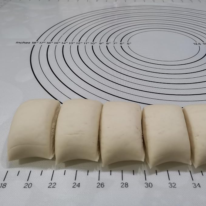 Yansumi silicone pastry non stick baking mat with measurement fondant mat with three sizes for silicone baking mat, counter mat, dough rolling mat,fondant/pie crust mat. (L,24"L x 16"W, Black)
