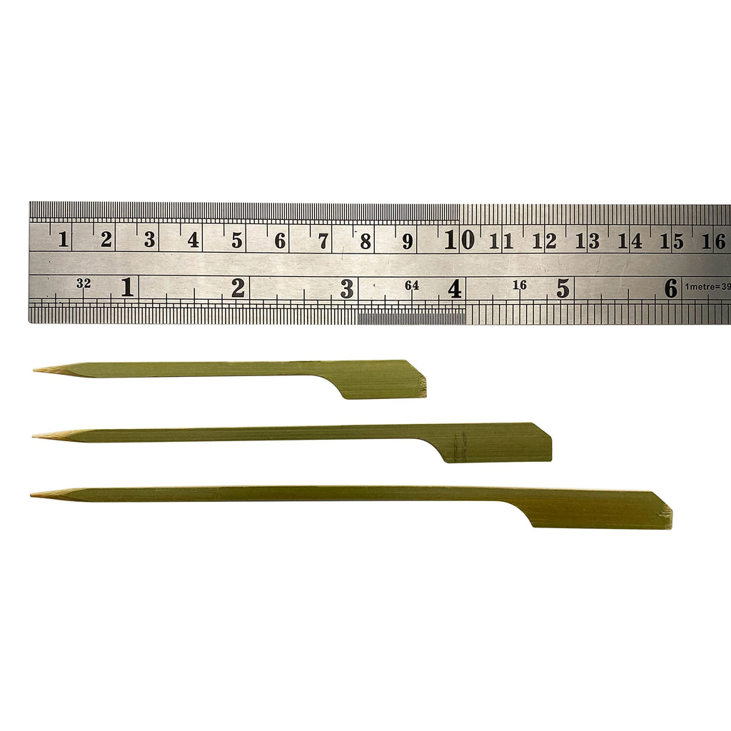 1000 Count | KingSeal Natural Green Bamboo Wood Paddle Picks, Skewers for Appetizers and Cocktails, 4.5 Inches, Bulk Pack - 10 Packs of 100