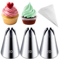 Hendiy 3pcs 2D Cake Piping Tips with 20 Piping Bags