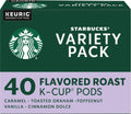 Starbucks K-Cup Coffee Pods, Flavored Hot or Iced Coffee, Variety Pack, 40 Keurig Pods