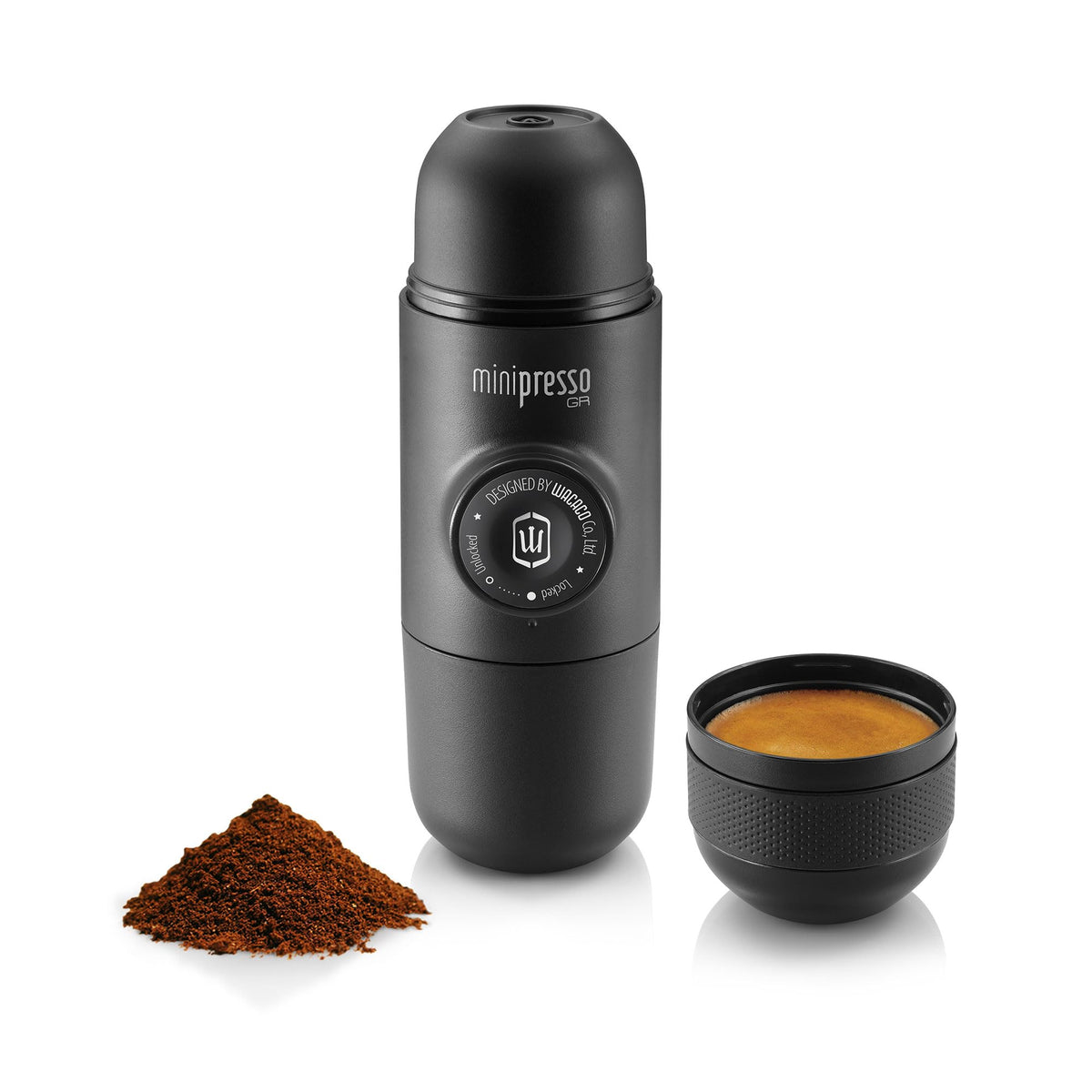 WACACO Minipresso GR2 Espresso Machine Compatible Ground Coffee, Portable Coffee Maker 18 Bar Manually Operated, Espresso Maker On The Go,Ultra-Small For Travel Camping Fishing Climbing Riding