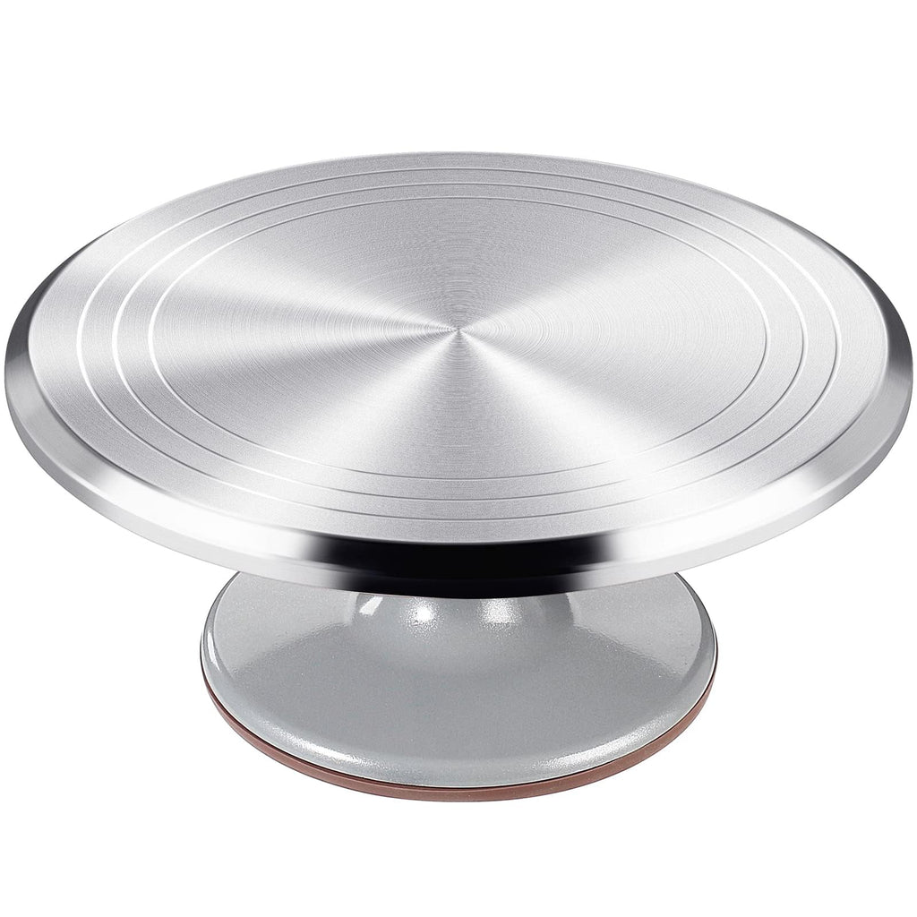 12 Inch Round Aluminum Tall Revolving Cake Decorating Stand,Cake Turntable, Rotating Cake Stand,Cake Spinner Turntable for Decorating,Cake Turntable for Decorating,Professional Cake Decorat Spin Kit