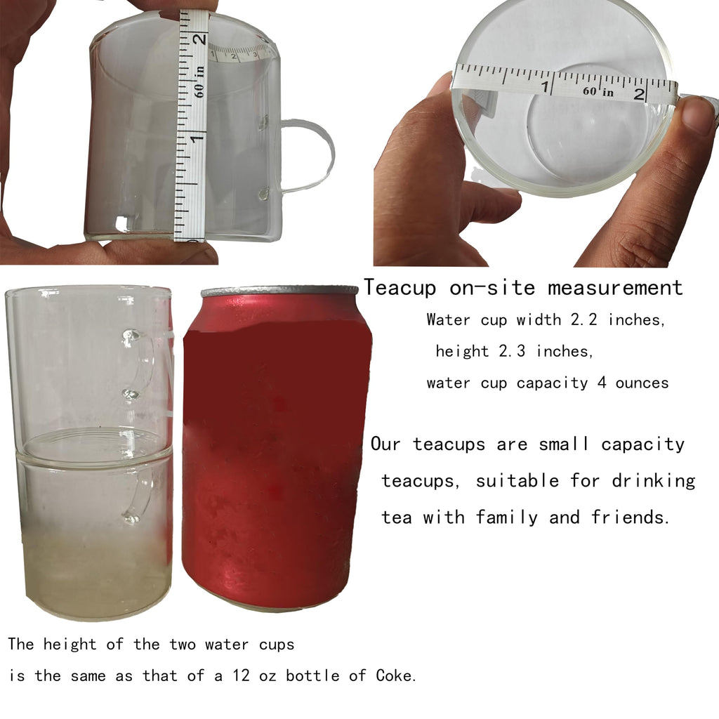 Glass Teapot with Infuser Clear Glass Tea Kettle with 6 Teacups, 900 ml Tea Pot Set for Stove Top, Loose Tea, Tea Maker Gift