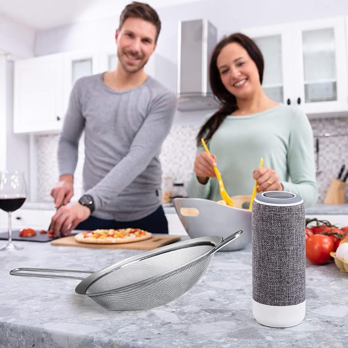 Walfos 8 Inch Fine Mesh Strainer, Premium Stainless Steel Colanders and Sifters, with Reinforced Frame and Sturdy Handle, Perfect for Sift, Strain, Drain and Rinse Vegetables, Pastas and Tea