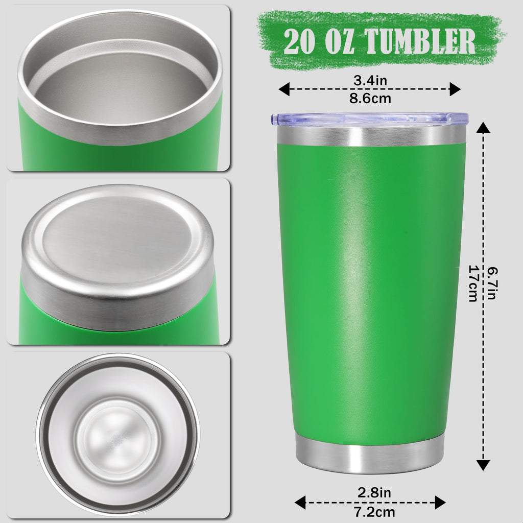 20oz Tumbler Insulated Coffee Tumblers with Lid Stainless Steel Green 4P