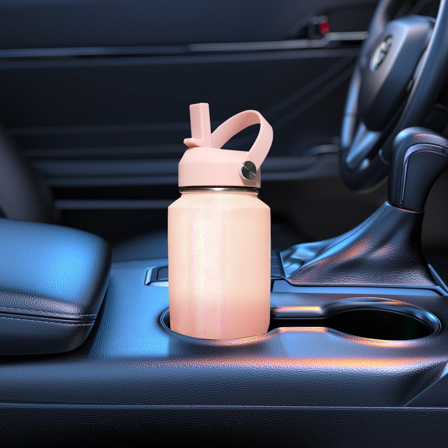 SENDESTAR 40oz Stainless Steel Water Bottle(Cold for 48 Hrs, Hot for 24 Hrs),Double Wall Vacuum Insulated Bottle with Straw Lid, Spout Lid and Flex Cap, Fit in Any Car Cup Holder