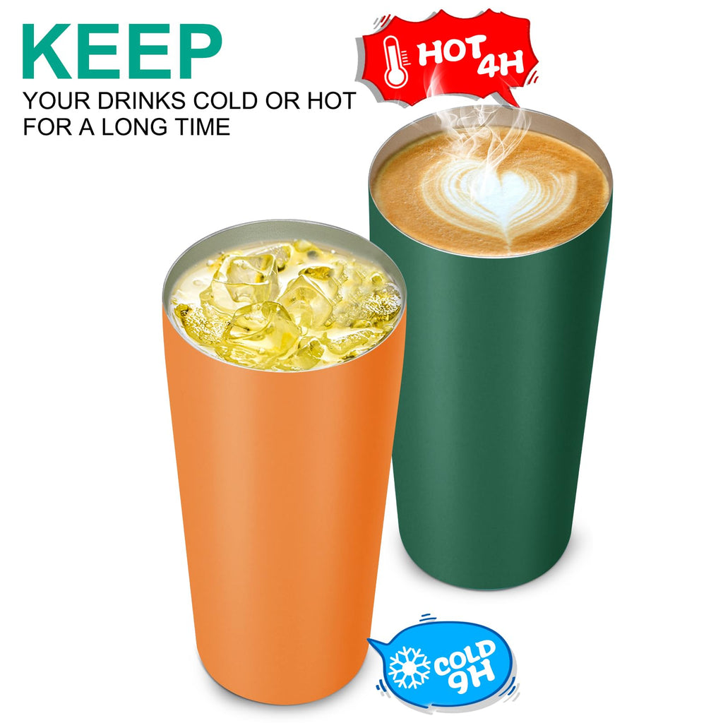 VEGOND 20oz Tumbler Stainless Steel Tumbler with Lid And Straw Vacuum Insulated Double Wall Travel Coffee Mug(dark green package 6)