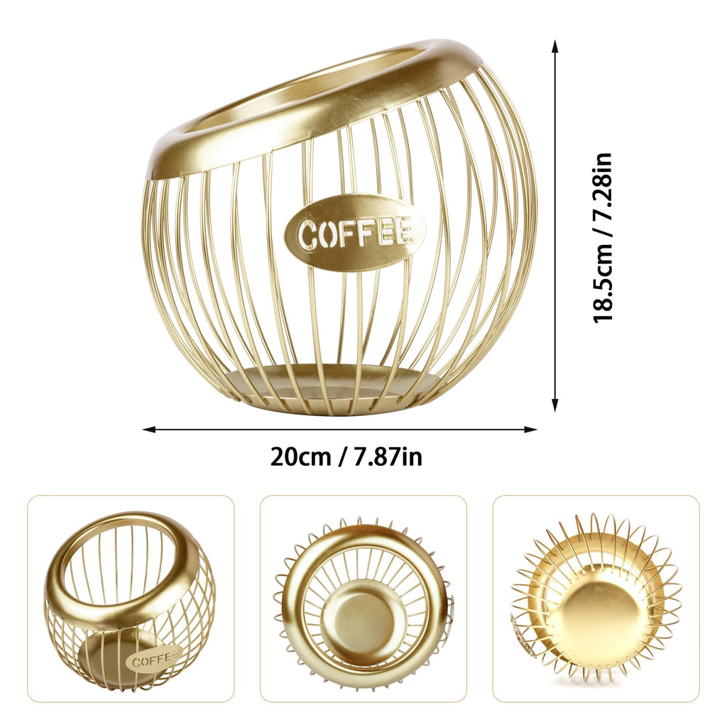 Guolich Stainless Steel Cup Coffee Basket pods holder Sturdy for Home or Office Kitchen Counter Organizer Espresso Capsule (GLOD)