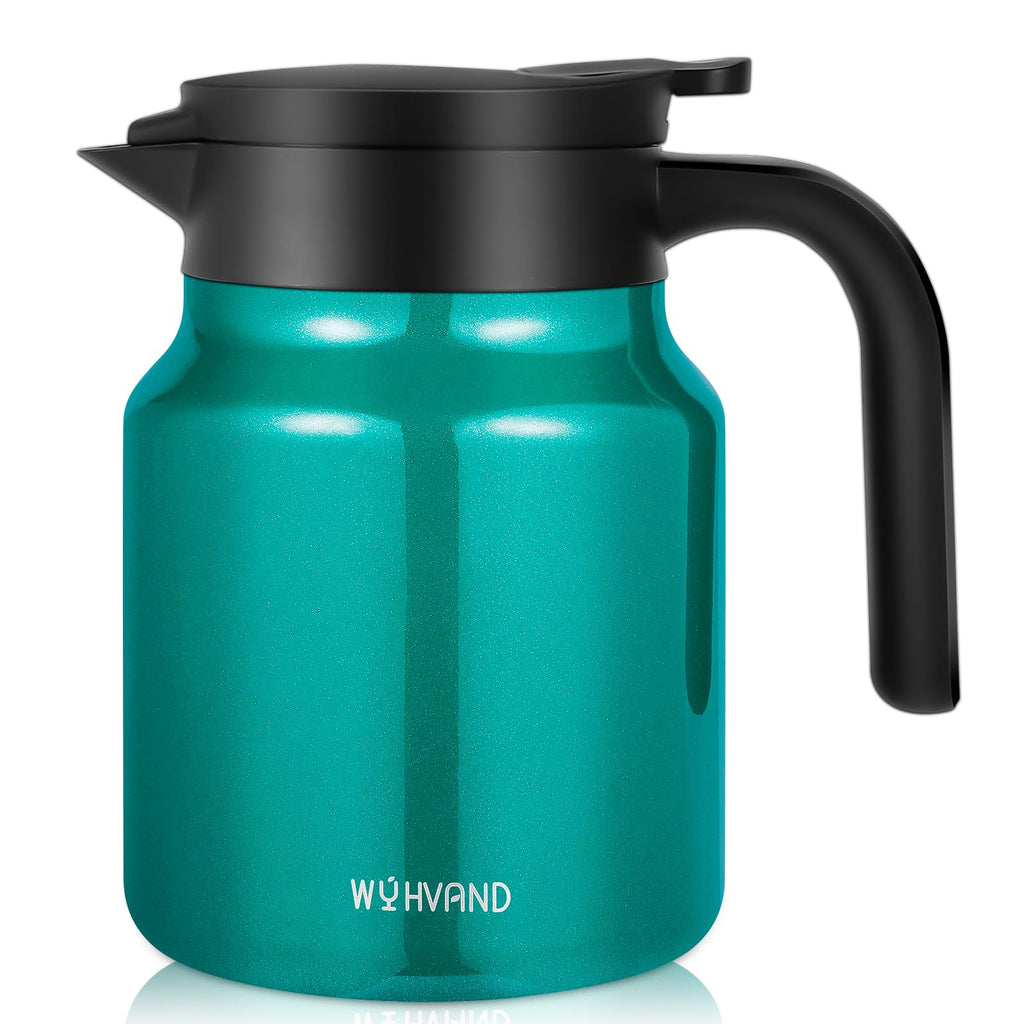 WYHVAND Insulated Coffee Carafe, 34 oz, Keeps Hot for 12H, Agave Teal