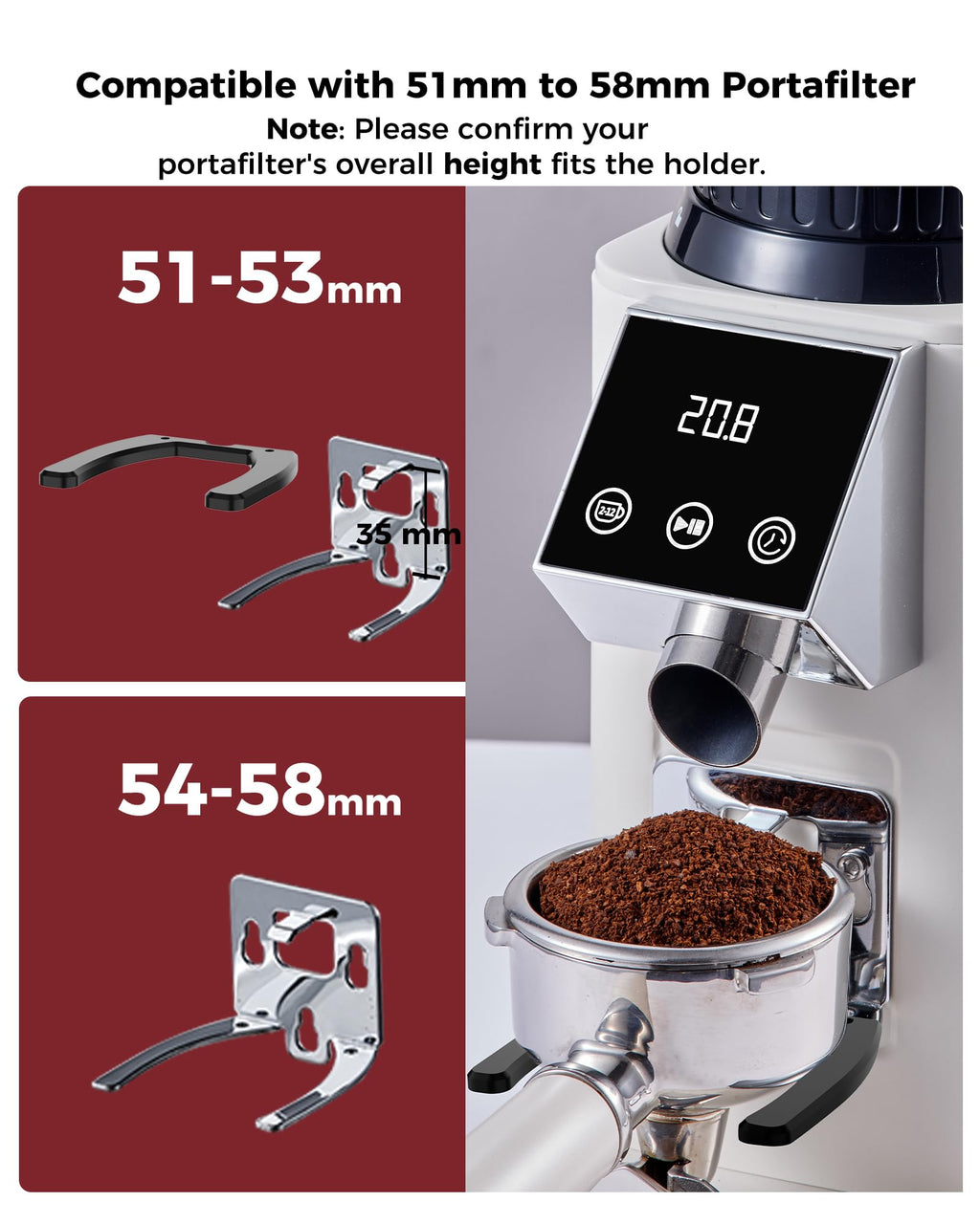 Tuni G1 Conical Burr Coffee Grinder, 48 Grind Settings, Ivory