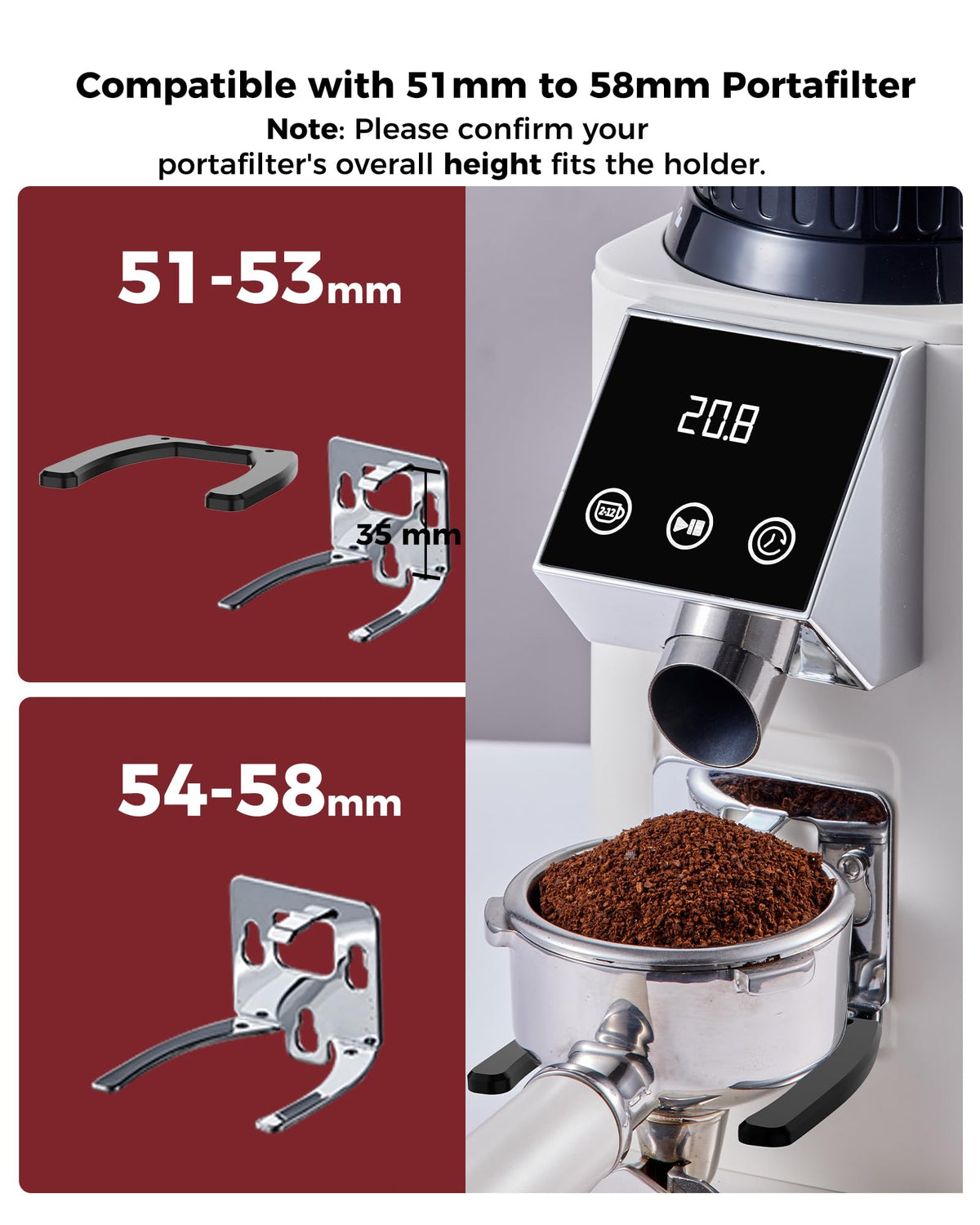 Tuni G1 Conical Burr Coffee Grinder, 48 Grind Settings, Ivory