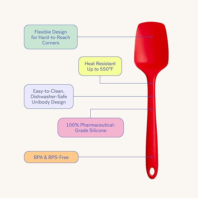 GIR: Get It Right Silicone Spatula Spoonula - 11-Inch Black - Heat-Resistant to 425°F & Flexible Edge for Scraping & Scooping - Dishwasher Safe & Nonstick Cookware Friendly