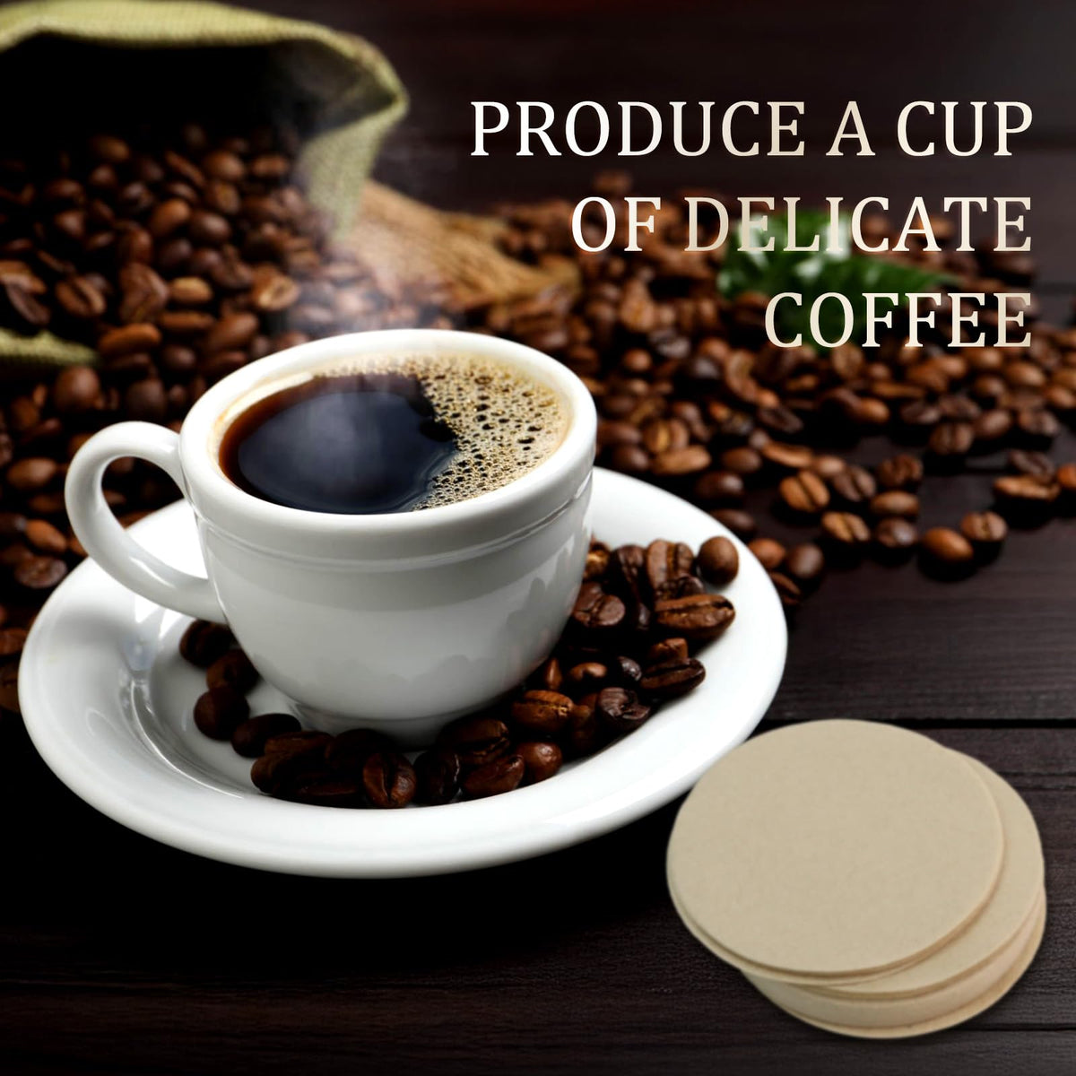 AUUTI 400 Pack Of Natural, Unbleached Disposable Coffee Filter Discs