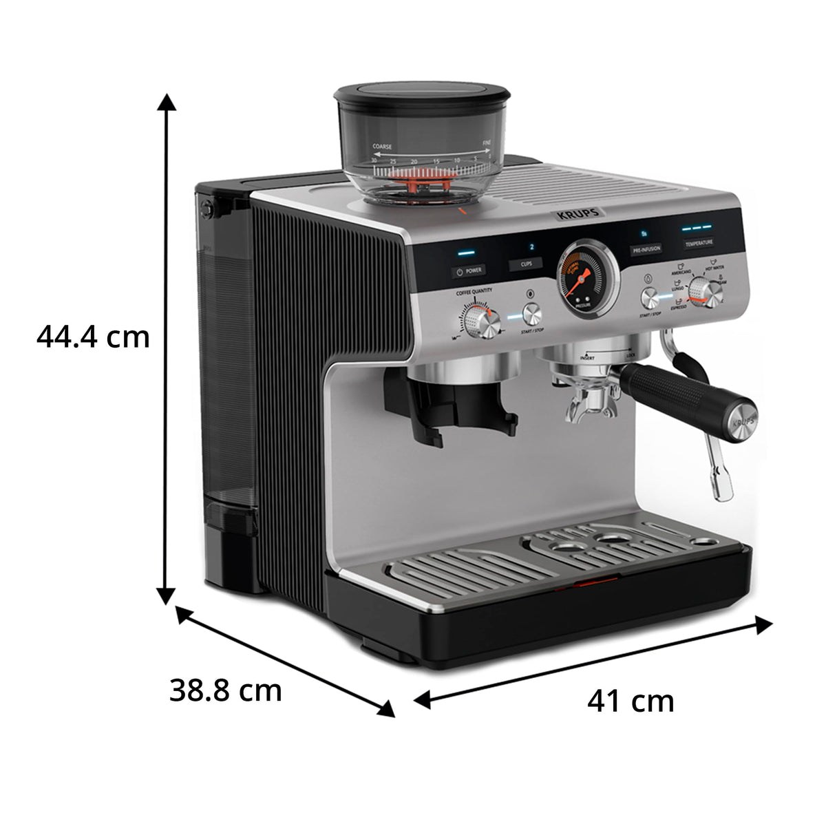KRUPS Barista Espresso Machine with Built-In Grinder, 30 Settings