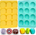 2 Pcs Round Chocolate Cookie Molds, 12-Cavity Cylinder Chocolate Cover Cookie Silicone Molds for Candy Mini Cakes Jelly Baking