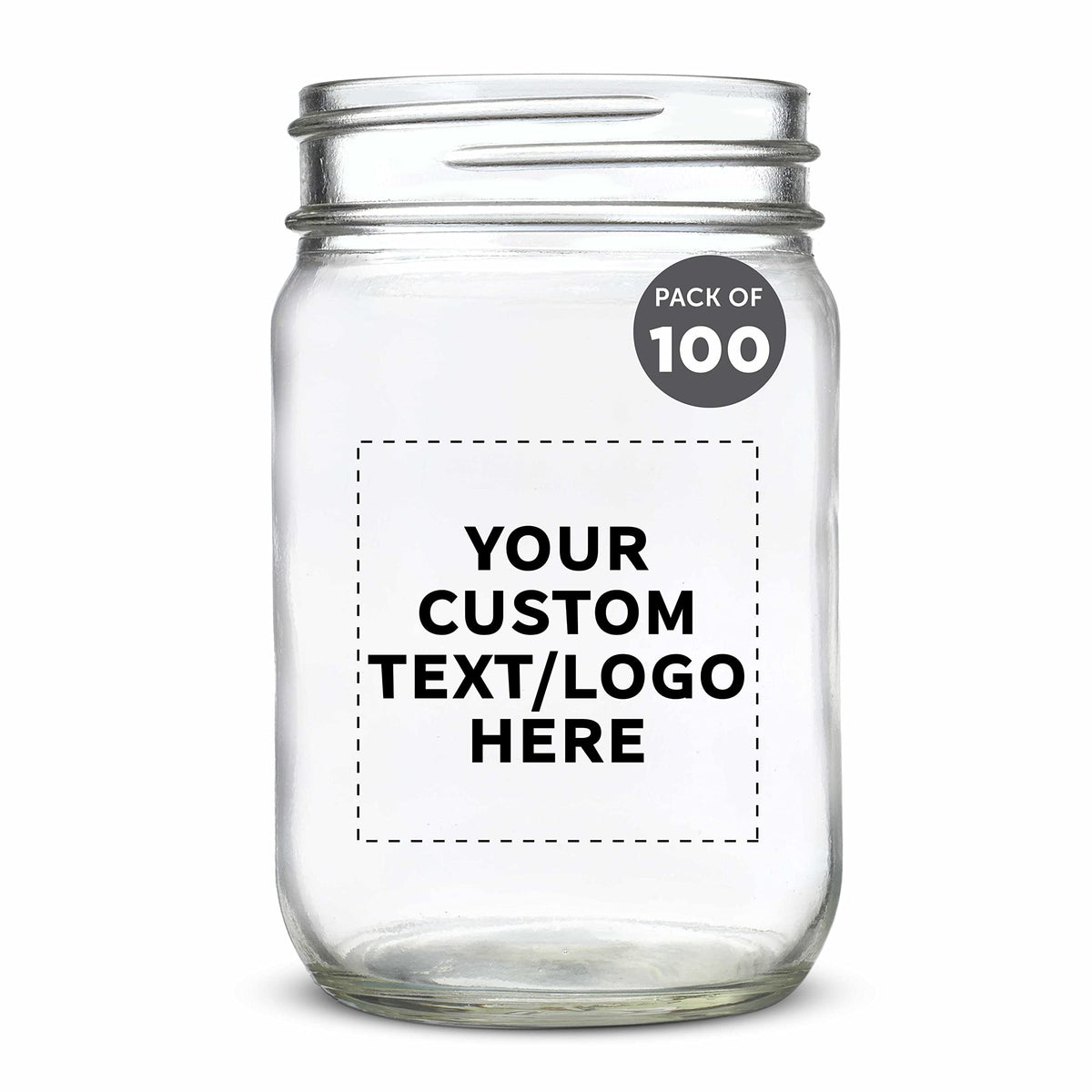 DISCOUNT PROMOS Custom Decorating Mason Jars 12 oz. Set of 100, Personalized Bulk Pack - Glass Jars for Overnight Oats, Candies, Fruits, Pickles, Spices, Beverages - Purple