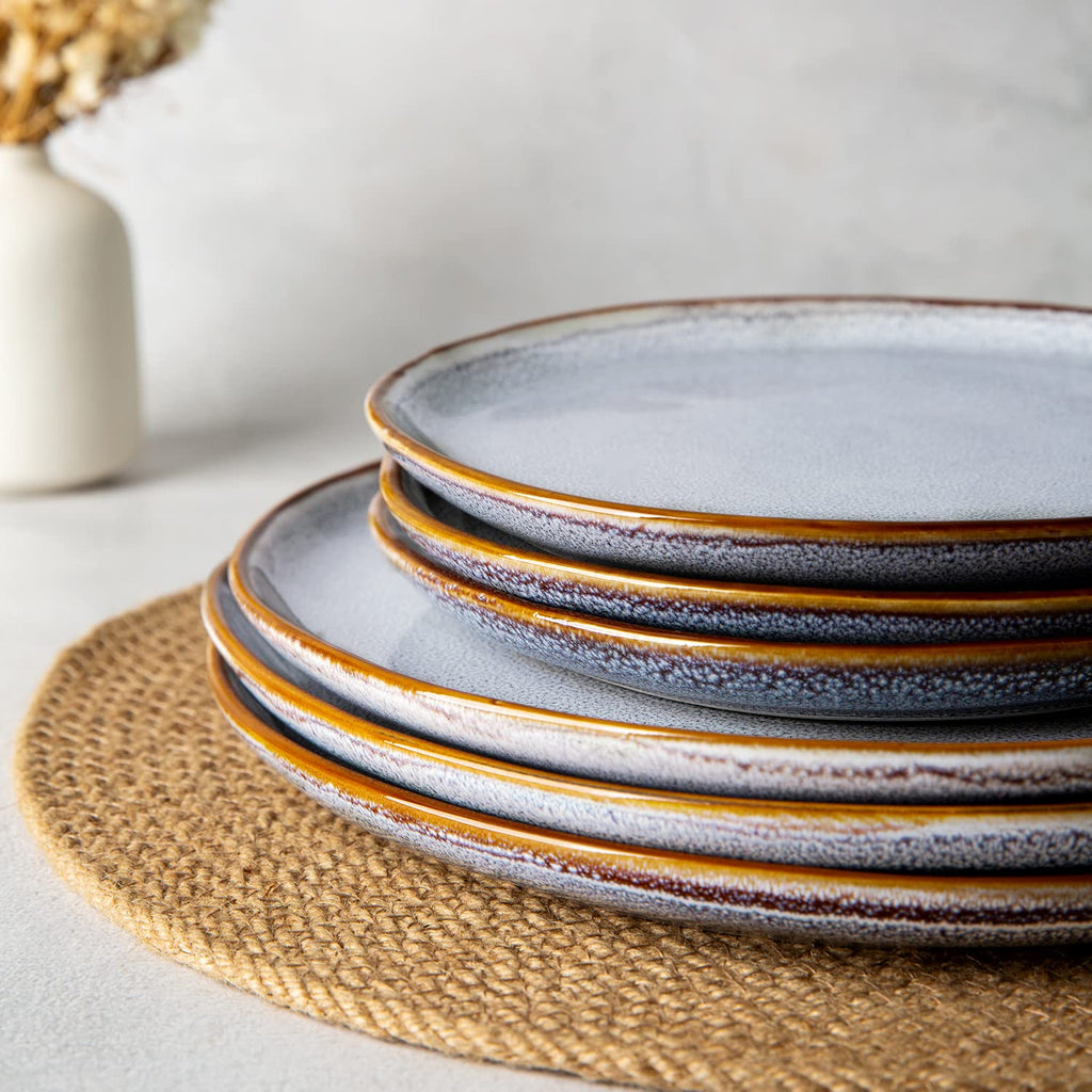 AmorArc Ceramic Dinner Plates Set of 6, 10.5 Inch Stoneware Plates Set
