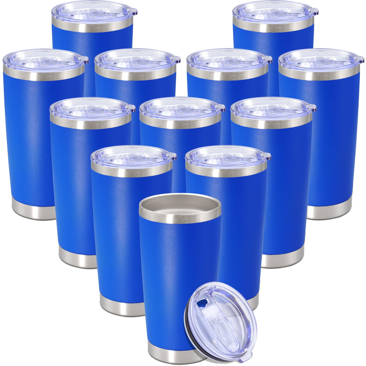20 oz Tumbler Insulated Tumblers Stainless Steel Coffee Mug,Black 12PCS
