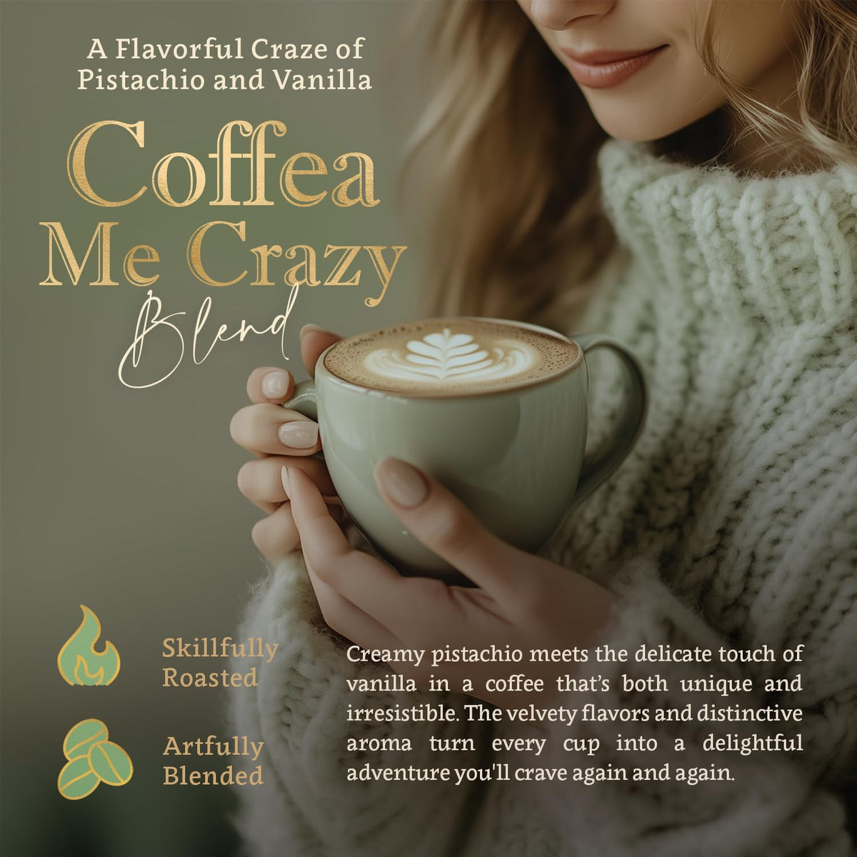 Organic Whole Bean Coffee Medium Roast (16oz) - Coffea Me Crazy Flavored