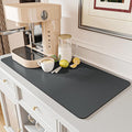 AMOAMI Coffee Mat - Hide Stain Rubber Backed Absorbent Dish Drying Mat for Kitchen Counter - Fits Under Coffee Maker - Khaki 12X19
