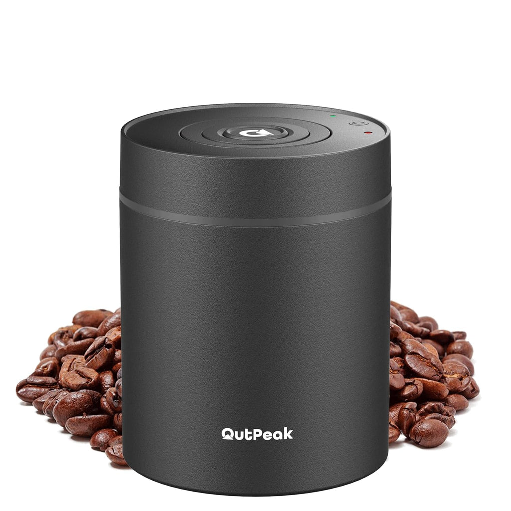 OUTPEAK Neo Latest Vacuum Coffee Canister, 0.5L for 4.6oz Coffee Beans, One-Button Operation, Small Airtight Coffee Canister with Scoop, Coffee Storage Container Stainless Steel (Champion's Choice)