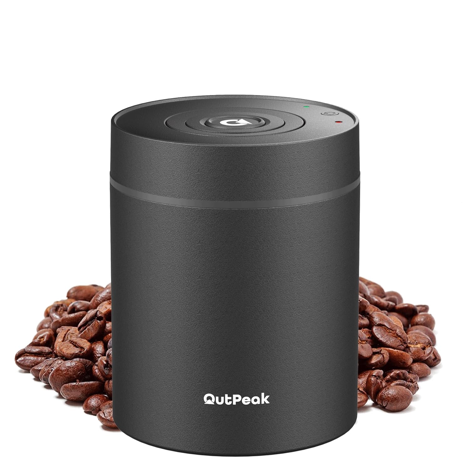OUTPEAK Neo Latest Vacuum Coffee Canister, 0.5L for 4.6oz Coffee Beans, One-Button Operation, Small Airtight Coffee Canister with Scoop, Coffee Storage Container Stainless Steel (Champion's Choice)
