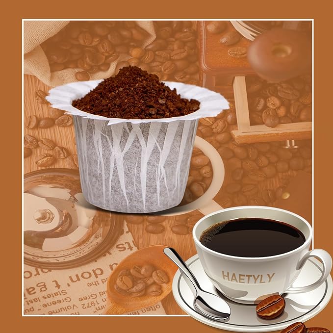 600 Count Disposable Paper Coffee Filters with 4 Pack Reusable K Cups, Compatible with Keurig 2.0 and 1.0 Coffee Maker