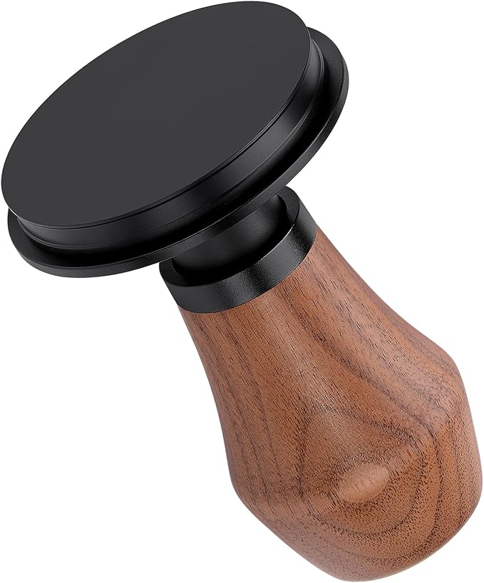 Normcore 53.3mm Coffee Tamper V4.1 with Click Sound Feedback, Fits Breville Sage 54mm Espresso Machines Portafilter, Spring Loaded Tamper with Flat Base, Genuine American Walnut Handle