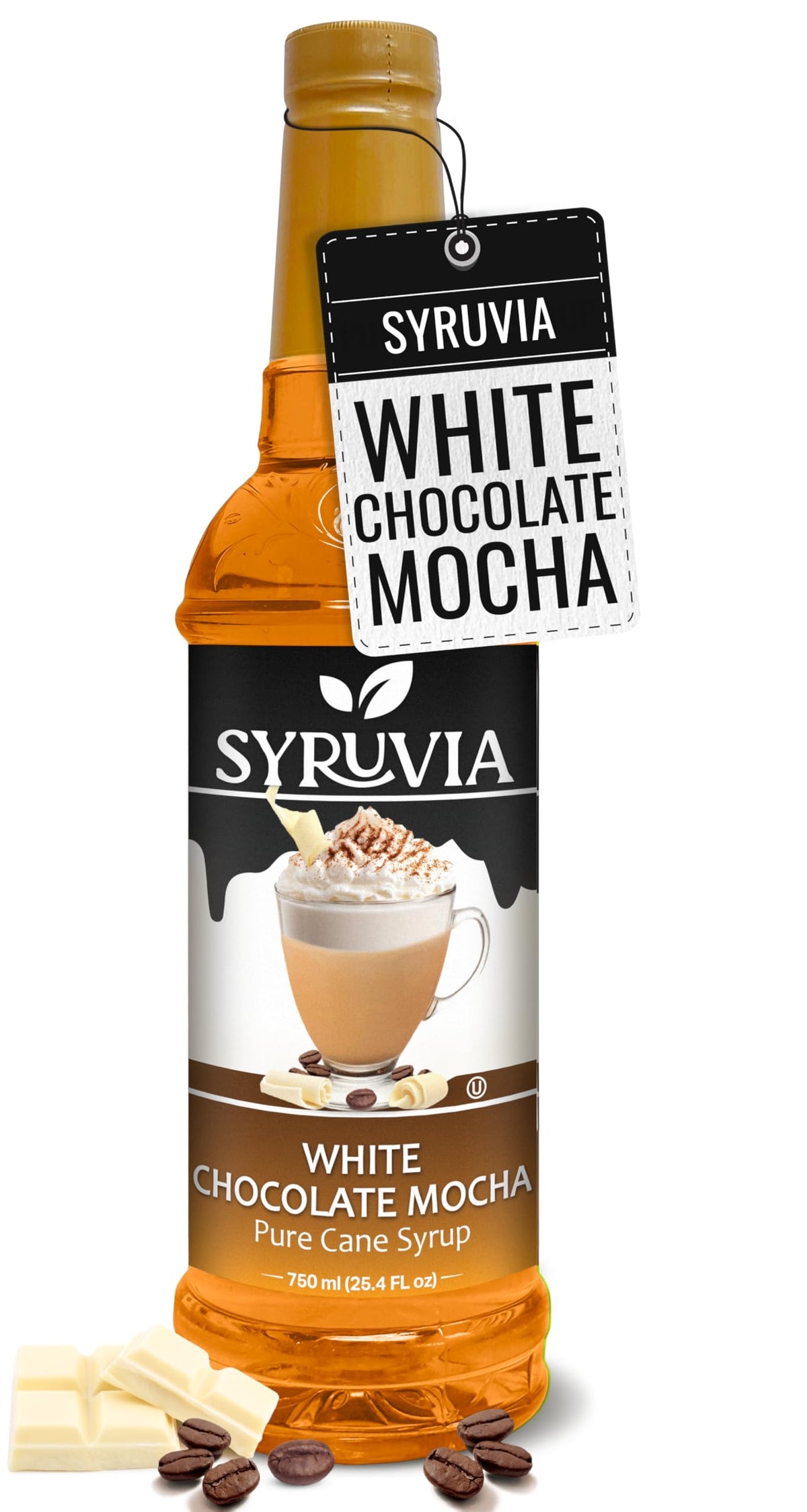 Syruvia Coffee Syrup, Peppermint Flavored Syrup for Drinks, Lattes, and Desserts – 25.4 fl oz