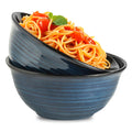 MEKY Serving Bowls, 84 Ounce Mixing Bowl Set of 2, 9 Inch Large Ceramic Salad Bowls for Kitchen, Perfect for Cooking Baking Soup Pasta Fruit and Popcorn, Microwave and Dishwasher Safe, Blue