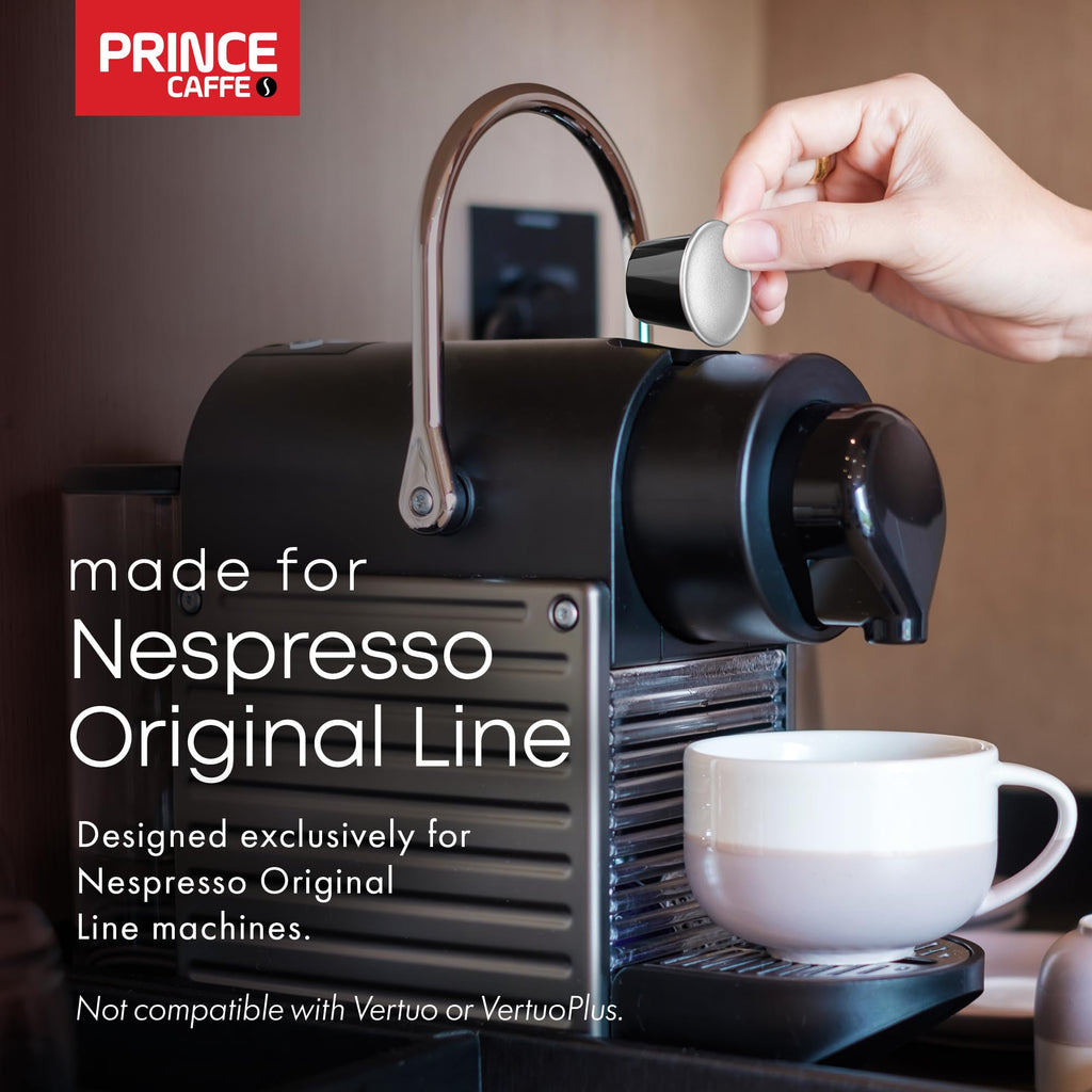 Prince Caffe Espresso Pods – ESPRESSO Intensity 7 Medium-Dark Roast Coffee Capsules – Compatible with Nespresso, Pods for Original Line Machines – Premium Quality Capsules 3 x 10 Pack (30 Count)