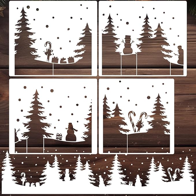 Christmas Stencils for Crafts Reusable A4 Christmas Stencils for Painting